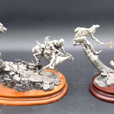 Chilmark Fine Pewter Sculptures - "Bear Meet, Gros-Venture Moment of Truth" 