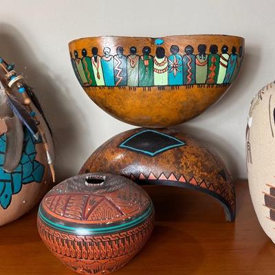 Southwestern-Inspired Pottery & Gourd Art