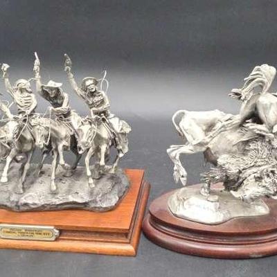 Chilmark Fine Pewter Sculptures - "Plight of the Huntsman, Coming Through the Rye"