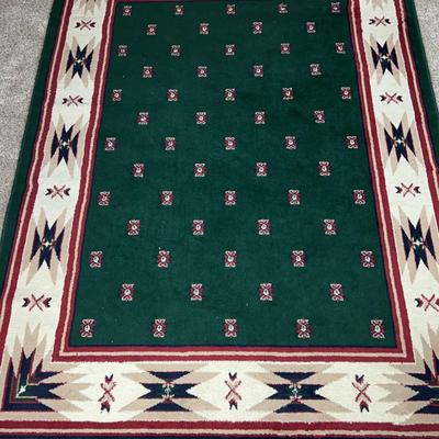 Boho Green Aztec Rug