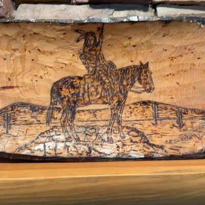 Oval Etched Native American Bowl 