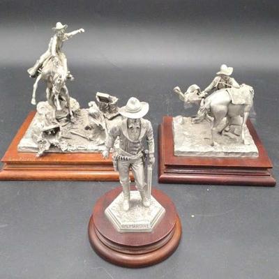 Chilmark Fine Pewter Sculptures - "US Marshalls, Monday Morning Wash, Cold Saddles & Mean Horses"