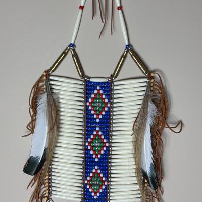 Beaded Bone Breast Plate 