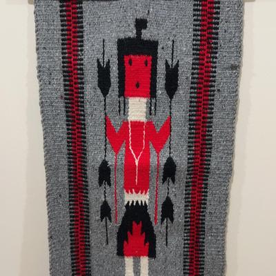 Handwoven Wool Navajo Yei Rug
