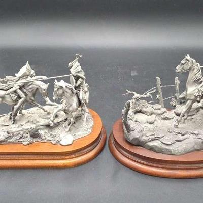 Chilmark Fine Pewter Sculptures - "Clash of Cultures, When War Chiefs Meet" 