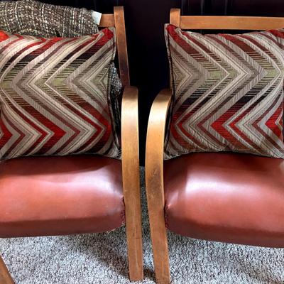 Vintage Leather Chairs Pair 