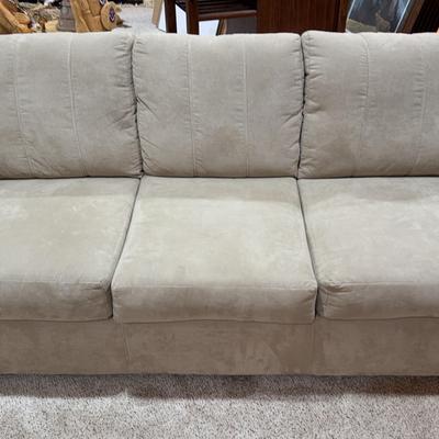 Suede Three-Seat Sofa 
