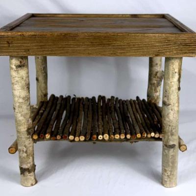 Rustic Log Side Table