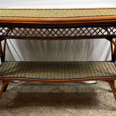 Rattan Console Table with Wicker Top