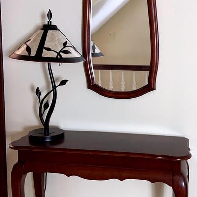 Side Table, Lamp, & Mirror Set - Entryway Decor 
