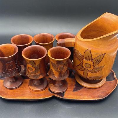 Bamboo Pitcher Chalice Set