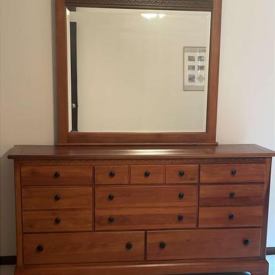 Vaughan Virginia Lowboy Dresser + Mirror 