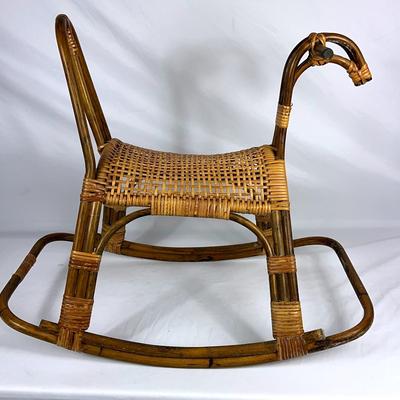 Vintage Wicker Rocking Horse