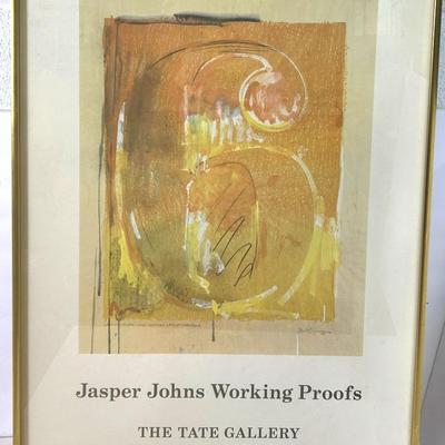 Jasper Johns Exhibition Poster – 1981 “Working Proofs” at The Tate Gallery, London, Framed 20x30"