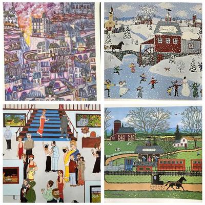 Signed & Numbered Folk Art Prints: Cate Mandigo, Shawn Queenan, Mike Falco - 14x18” To 20x26”