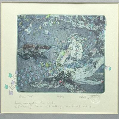 George Thomas Chrest “Dream Tree” Signed And Number Print, 1978 - Framed 18x17”