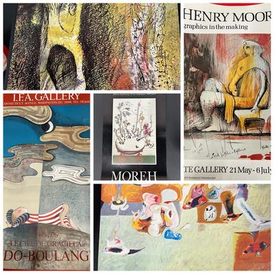 Vintage Exhibition Posters: Rodo-Boulanger, Henry Moore & More, 20.5x12” To 39x17.5”