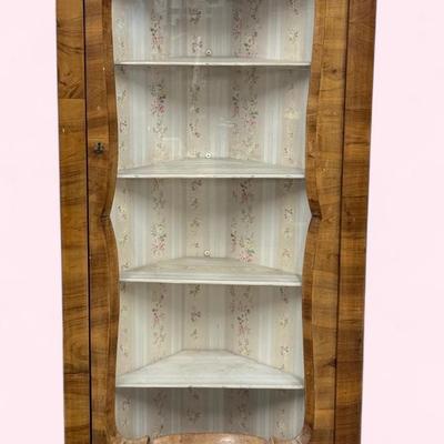 Antique Biedermeier Corner Cabinet - 33x16x55” 