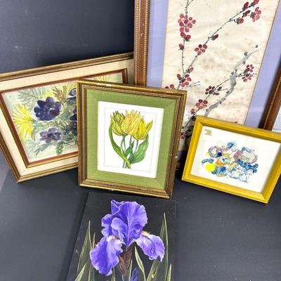 Floral Art Including Iris Painting, Bouquet Watercolor, Asian Blossoms Print, More