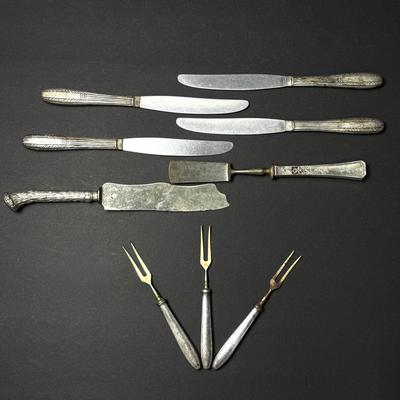 800 Silver (Marked Or Tested) Utensils With Stainless Blades