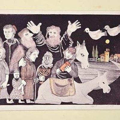 Amram Egbi Signed & Numbered Print - Judaica, Matted 20x26”