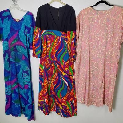 Vintage Psychedelic-Print Dresses - Two Potato & More (M-L)