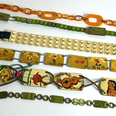 Vintage Wood & Chain Belts 