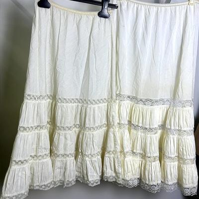 Vintage American Maid Tiered Lace Slip Skirts (2) - S/M