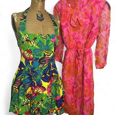 Vintage Floral Mini Dresses - Any Adam’s and Lama Imports - Size M