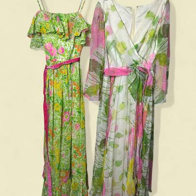 Vintage Floral Maxi Dresses - Jack Bryan and Act 1 (Size S)