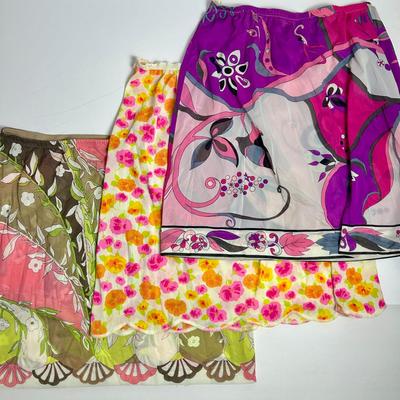 Vintage Abstract Print Slip Skirts - Molla Kaye and Emilio Pucci