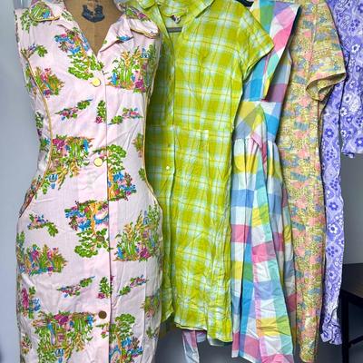 Vintage Pastel-Tone Dresses - Montgomery Ward, Dan River & More (S-L)