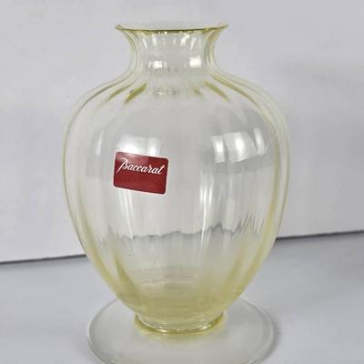 Baccarat Crystal Citrine Vase - 4.5"