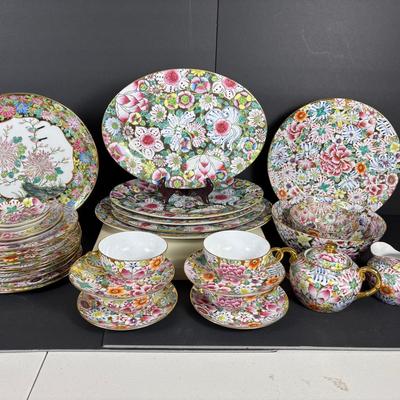 Asian Millefleurs China Set