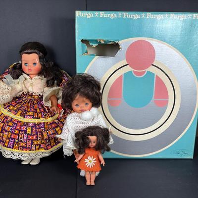 Vintage Furga Dolls Made In Italy - 6-17”, With Box