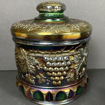 Vintage Fenton Carnival Glass Tobacco Jar - 1969