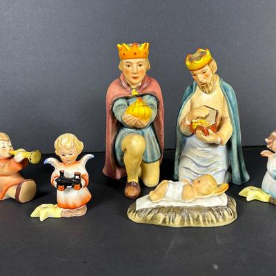 Goebel Hummel Nativity Figurines & Angel Candle Holders