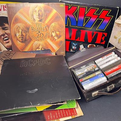 Vintage Vinyl Records & Tape Mix: Beatles, Kiss, Zeppelin, More