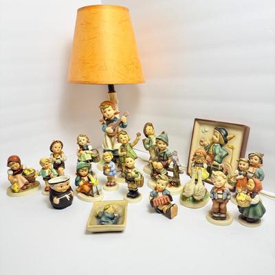 Goebel Hummel Figurines & Hummel Style Lamp 16”h