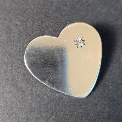Tiffany & Co Diamond (.07 C) Sterling Silver Heart Pendant