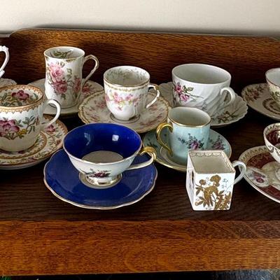 China Cups & Saucers: Royal Vienna, Haviland, Cauldon, GDA, Elite Works, Mintons & More