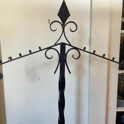 Black Wrought Iron Standing Coat Rack