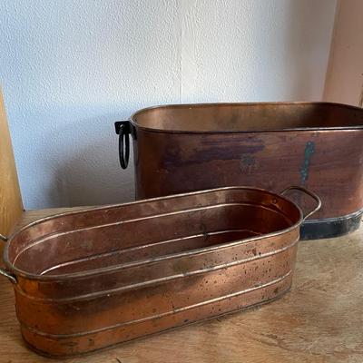 Rectangular Copper and Metal Basin Tubs