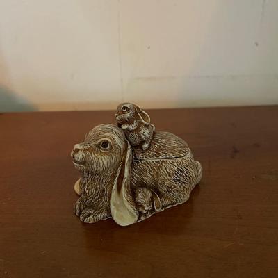 Decorative Rabbit Trinket Box with Lid
