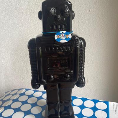 Glossy Black Robot Coin Bank – "Moneybank Robot Large" by Silly Gifts