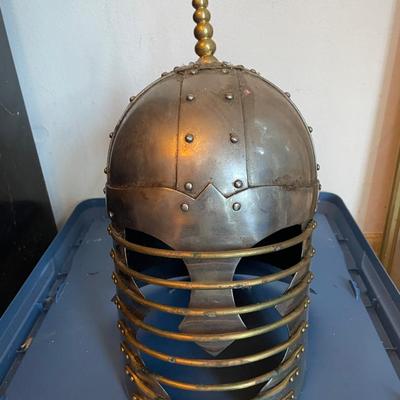 Medieval-Style Armored Helmet With Face Guard