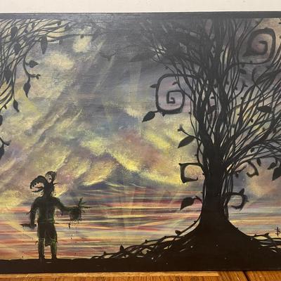 Surrealist Landscape Painting on Canvas