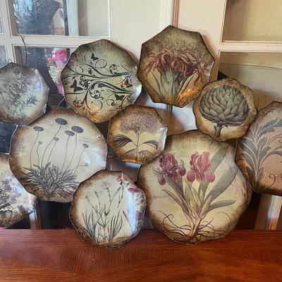 Floral and Botanical Metal Wall Art Ensemble