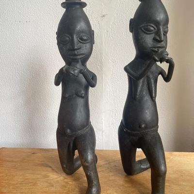 Bronze Tribal Figurines with Top Hats