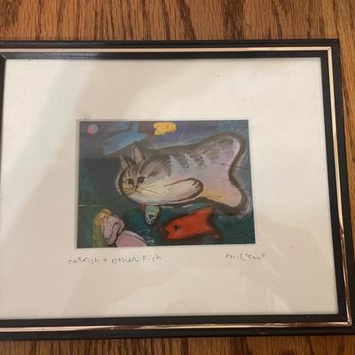 Framed Artwork ‘Catfish + Other Fish’ by Mc Leea